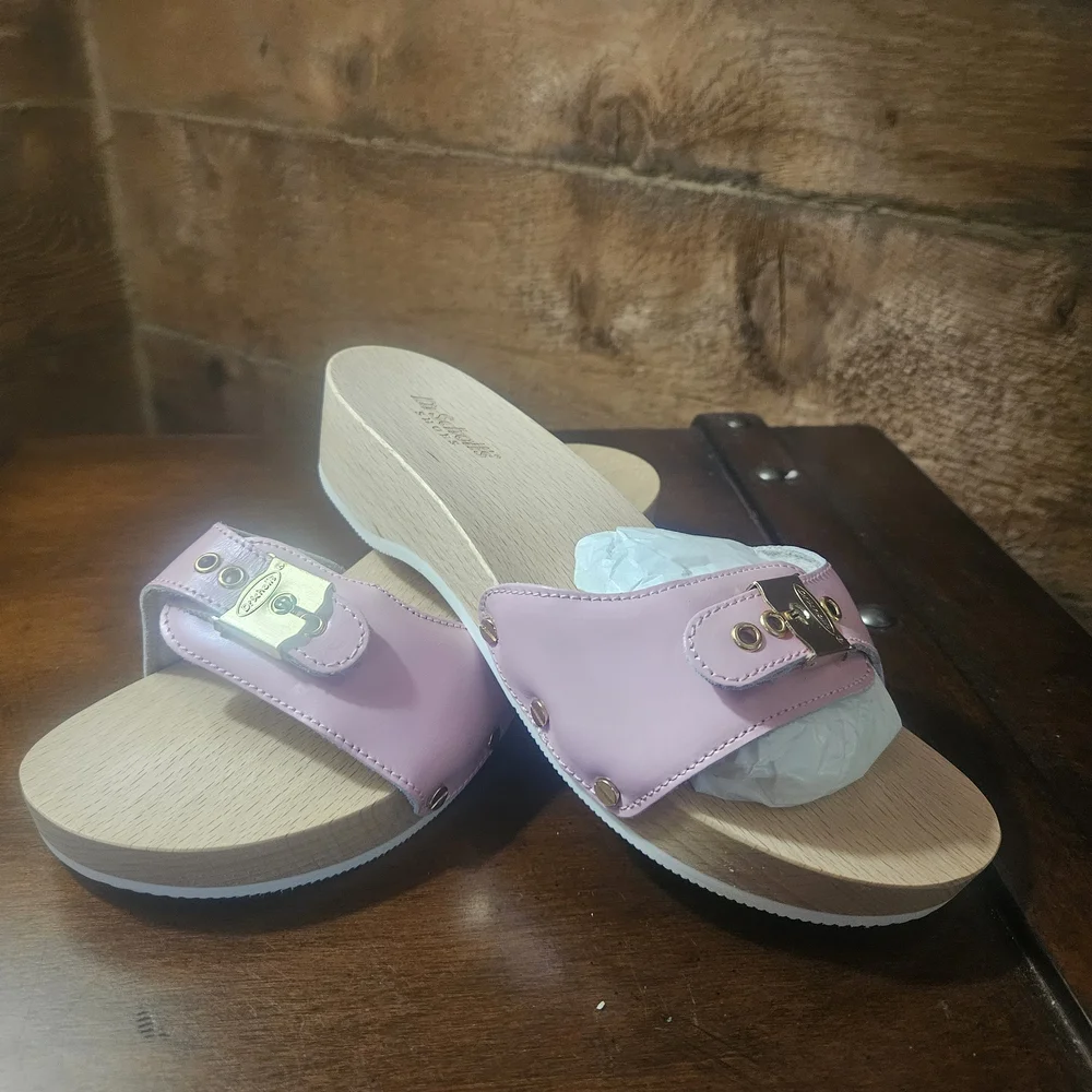 Dr. Scholl's Pink and Gold Mules - Picture 5 of 8